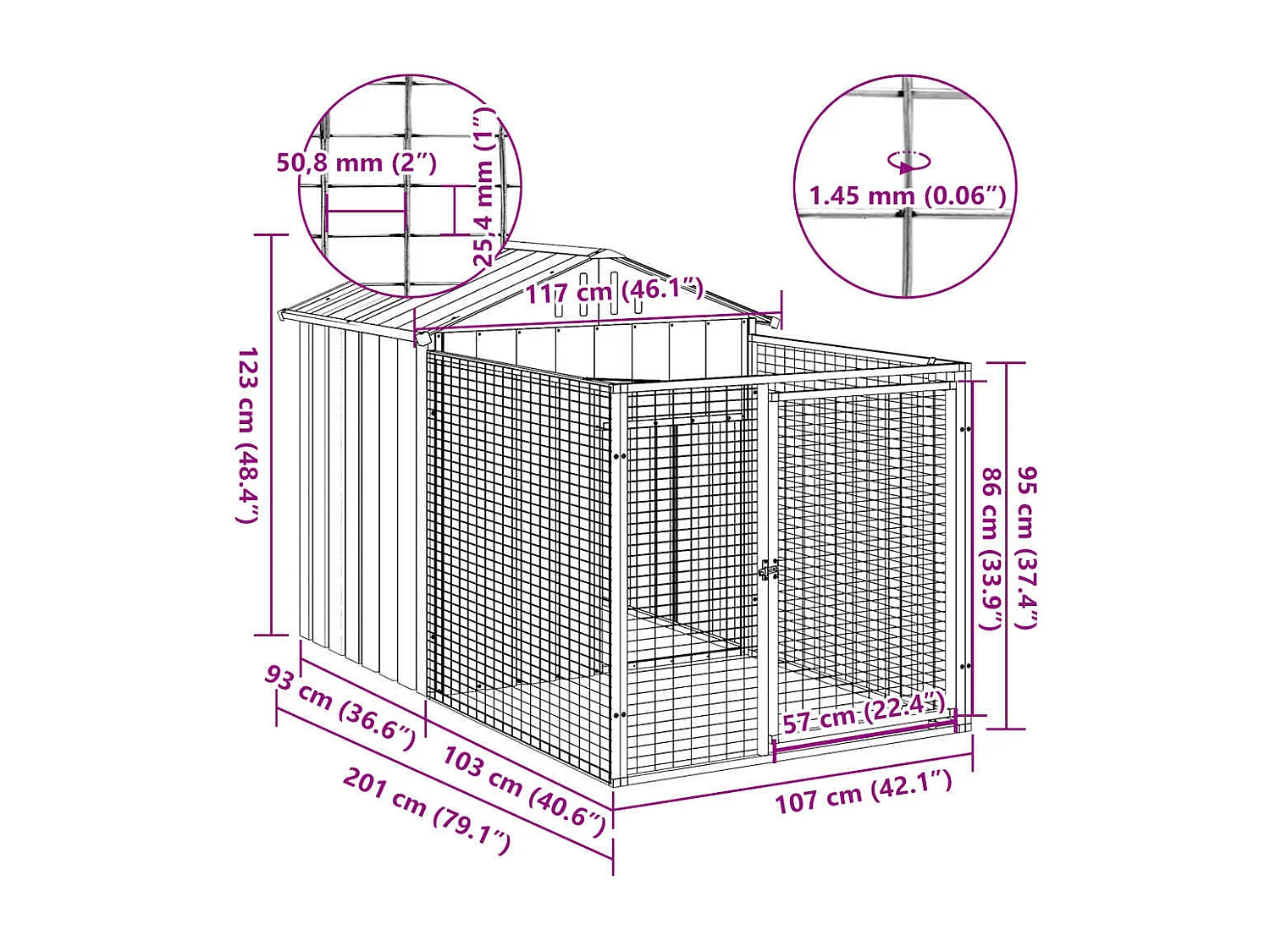 Casota para cães com parque em aço galvanizado - Segurança e Conforto para seu Melhor Amigo