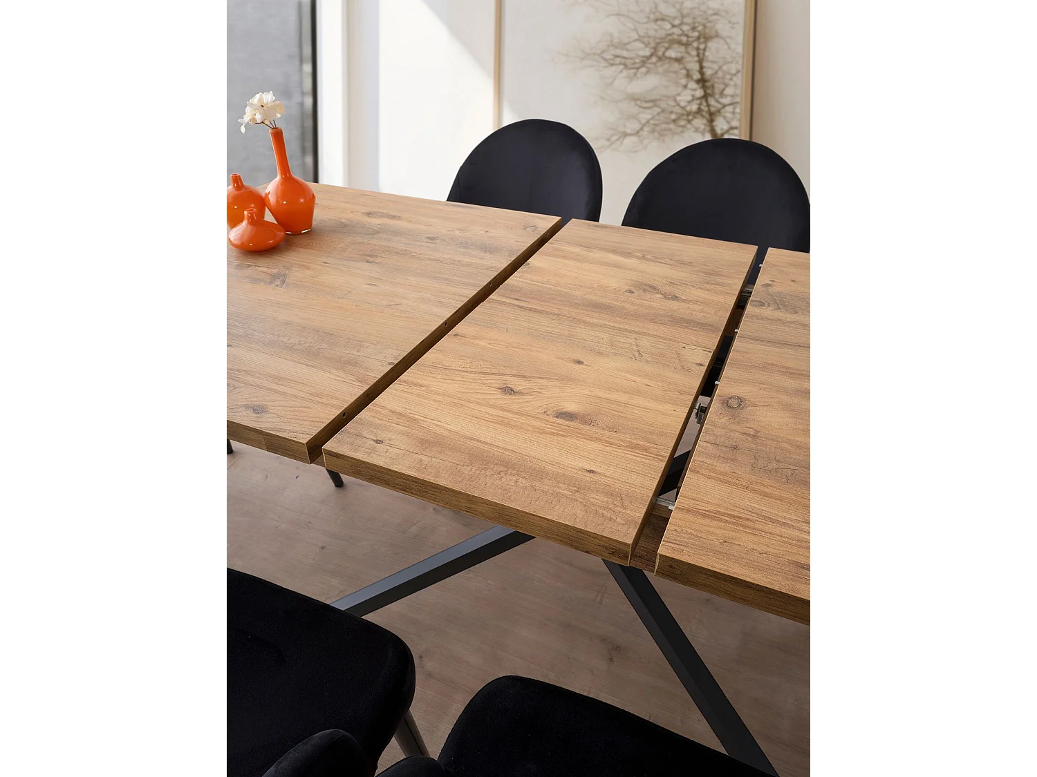 Rozkładany stół jadalny – 160 cm x 90 cm x 79 cm – brązowy – MDF