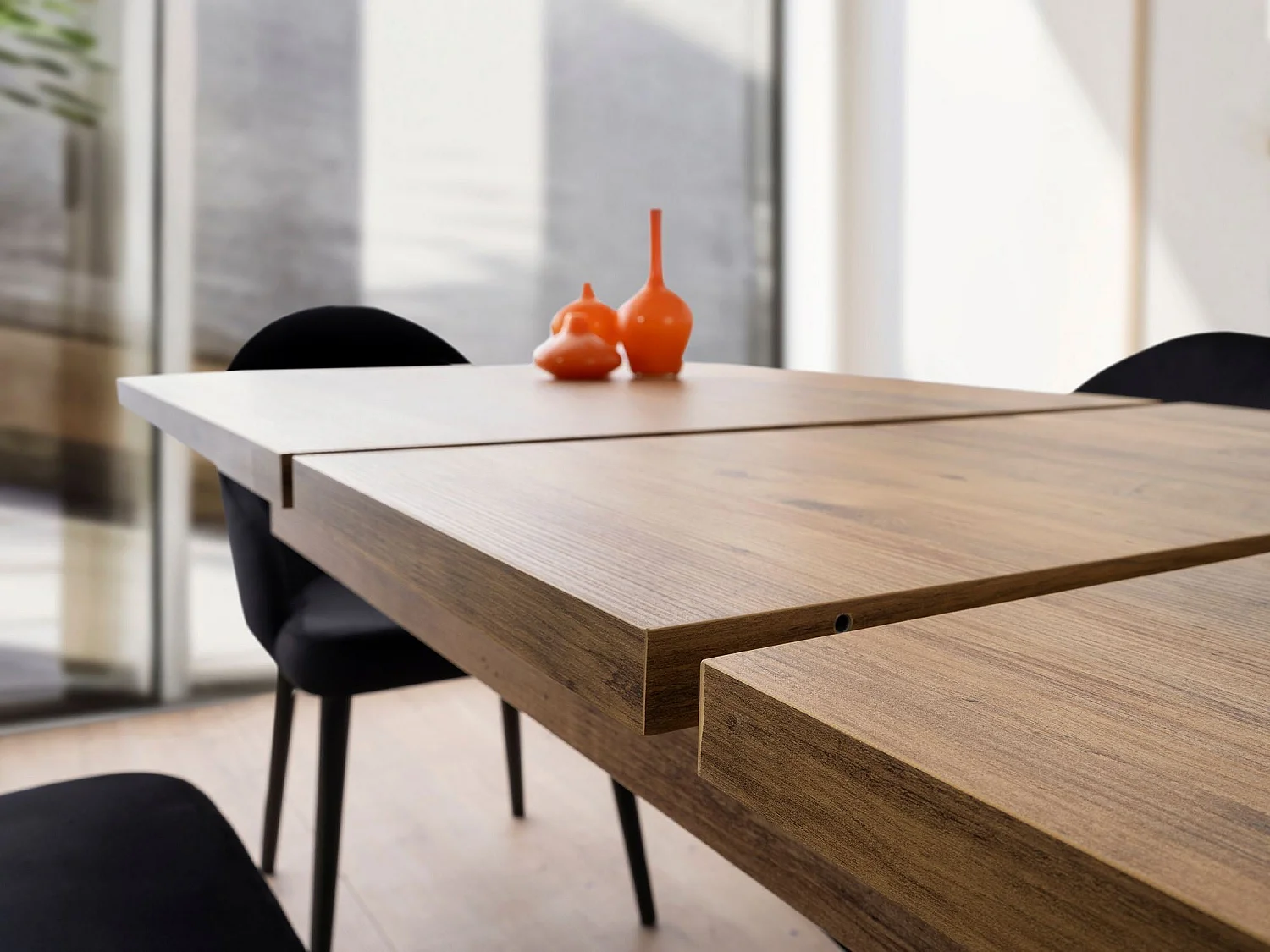 Rozkładany stół jadalny – 160 cm x 90 cm x 79 cm – brązowy – MDF