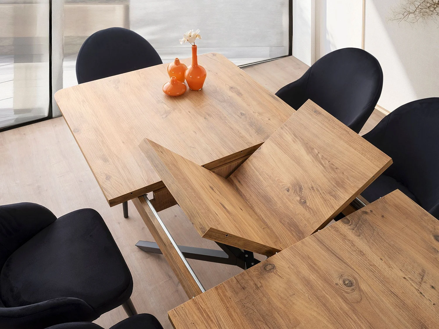 Rozkładany stół jadalny – 160 cm x 90 cm x 79 cm – brązowy – MDF