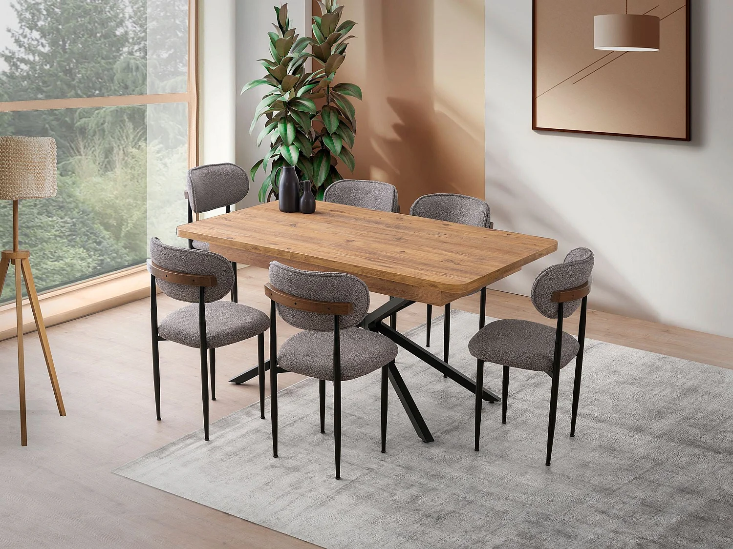 Rozkładany stół jadalny – 160 cm x 90 cm x 79 cm – brązowy – MDF