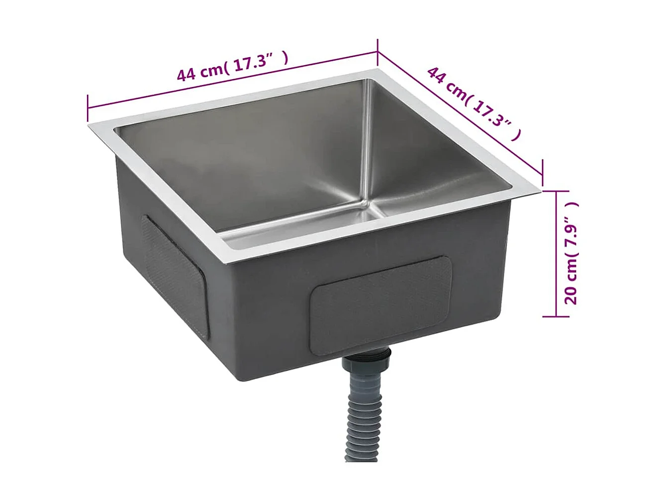 Handgefertigte Küchenspüle aus Edelstahl