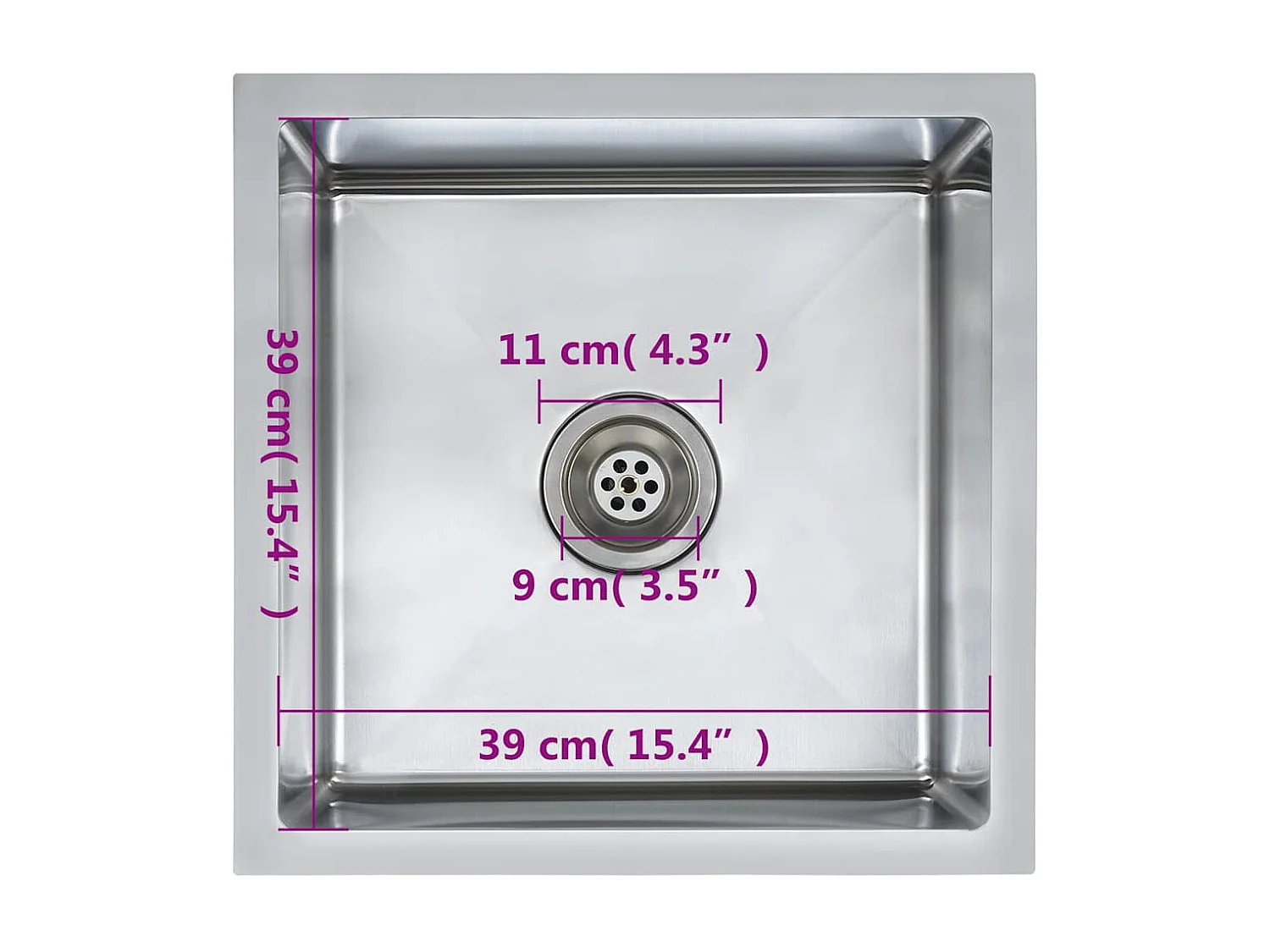 Handgefertigte Küchenspüle aus Edelstahl