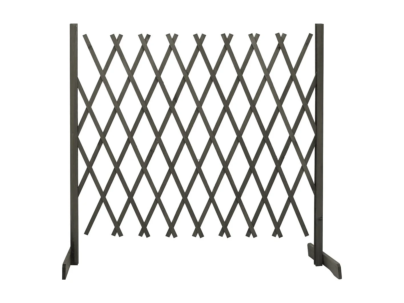 Vedação em Treliça de Madeira para Jardim 180x100 cm em Cinza