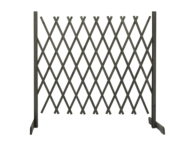 Vedação em Treliça de Madeira para Jardim 180x100 cm em Cinza