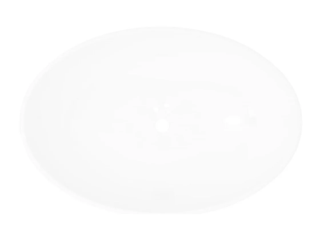 Lavabo ovale de luxe en céramique, 40 x 33 cm, blanc.