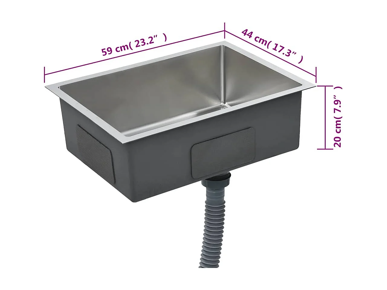 Ręcznie wykonany zlew kuchenny ze stali nierdzewnej