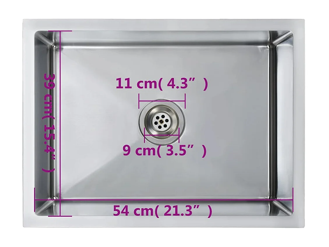 Ręcznie wykonany zlew kuchenny ze stali nierdzewnej