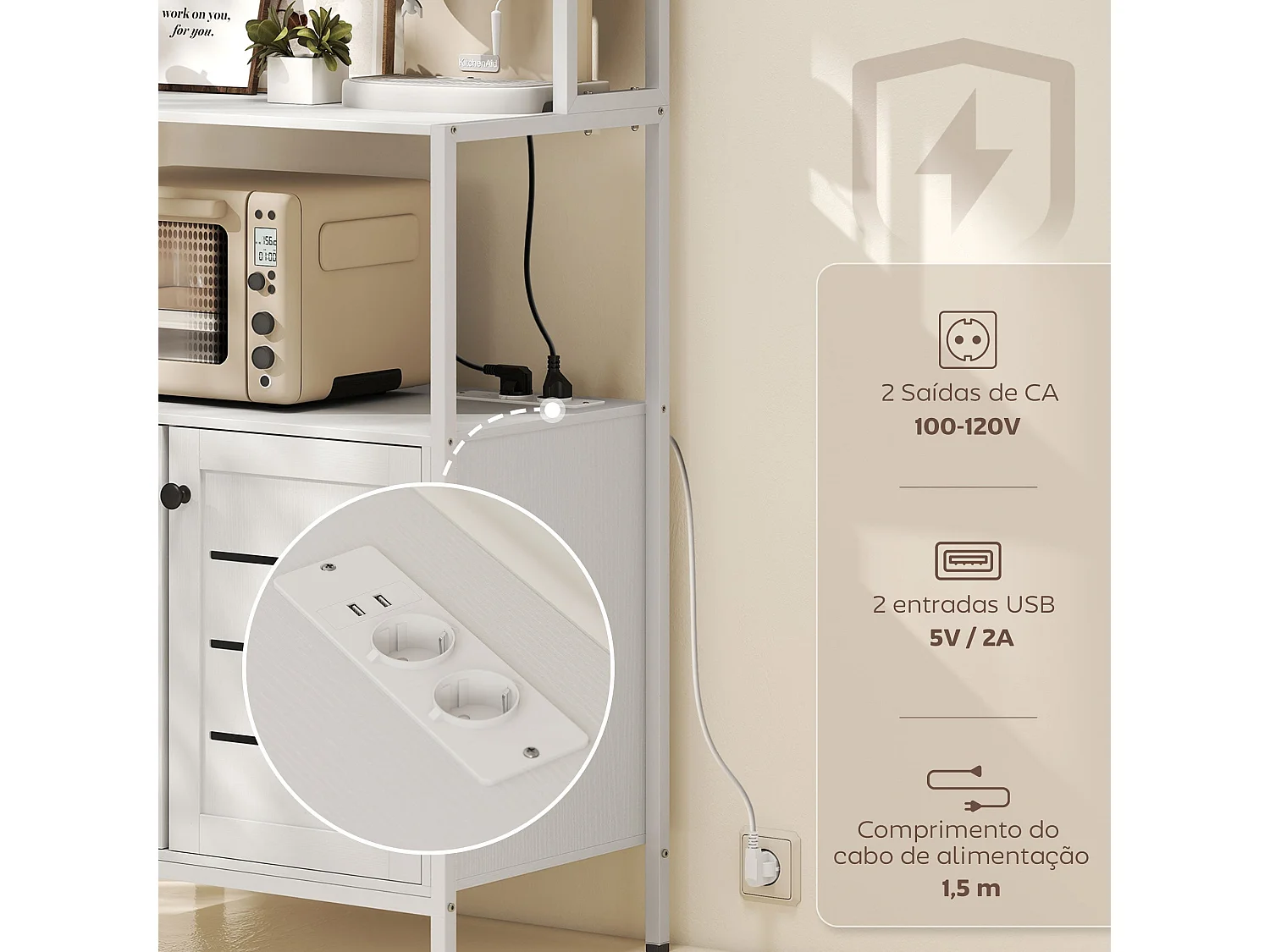 Mobile da cucina 80x42x171 cm bianco - Organizzazione e comfort in cucina