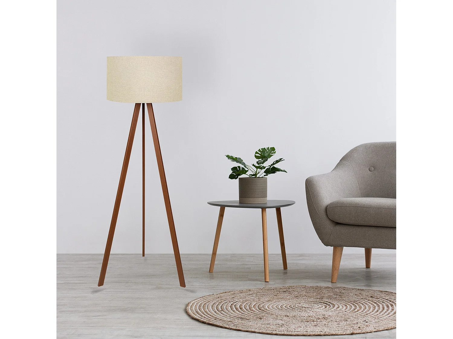 Lampadaire – Hauteur 140 cm – Beige – MDF