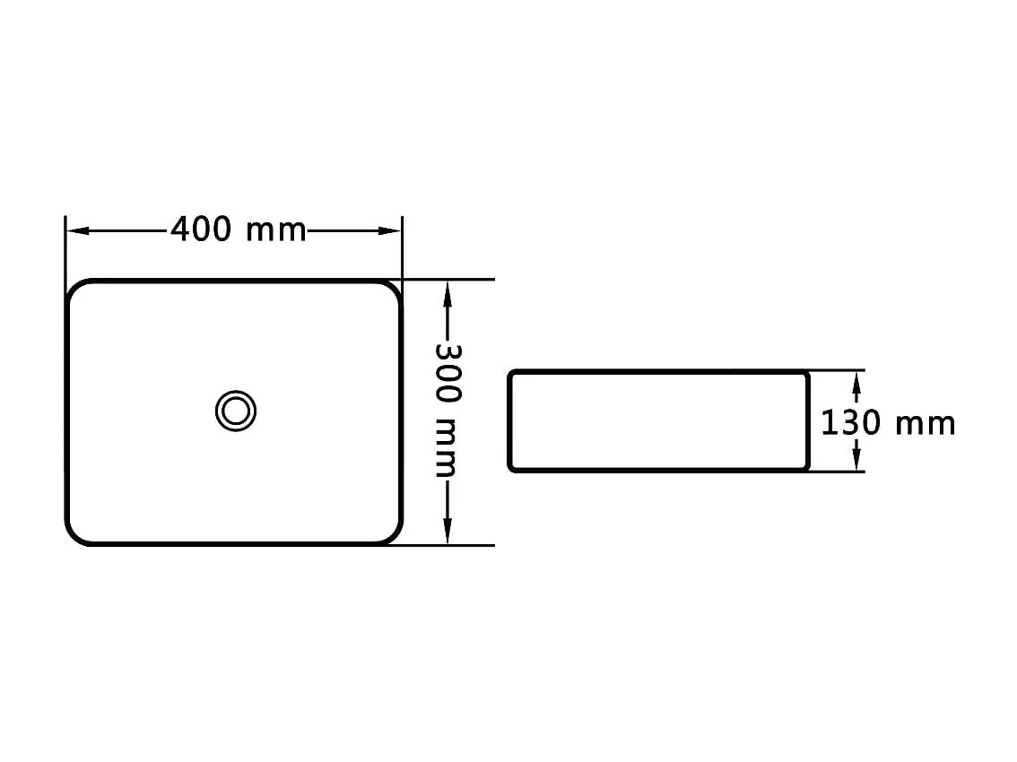 Lavabo en céramique blanche, 40 x 30 x 13 cm