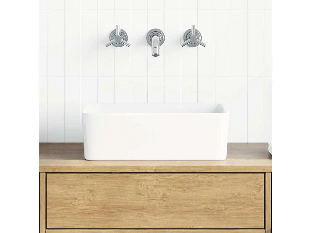 Lavabo en céramique blanche, 40 x 30 x 13 cm