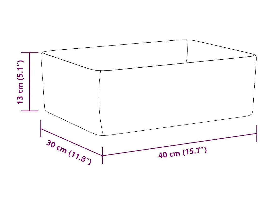 Lavabo en céramique blanche, 40 x 30 x 13 cm