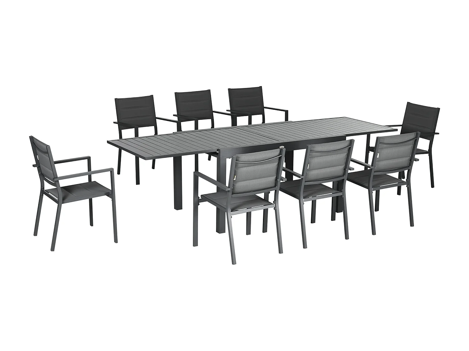 Conjunto de Jantar Mayleen para Jardim - 8 Cadeiras e Mesa Extensível Moderna