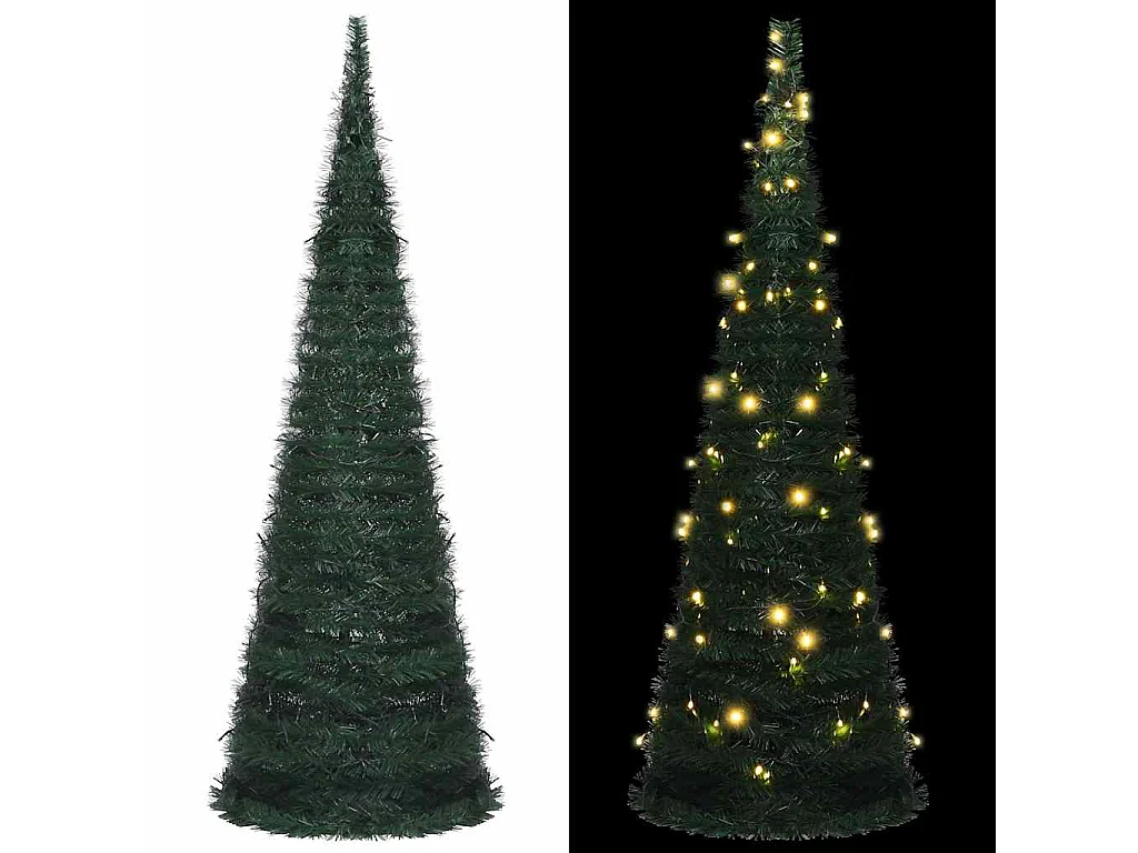 Árvore Natal pop-up artificial pré-iluminada 180 cm verde