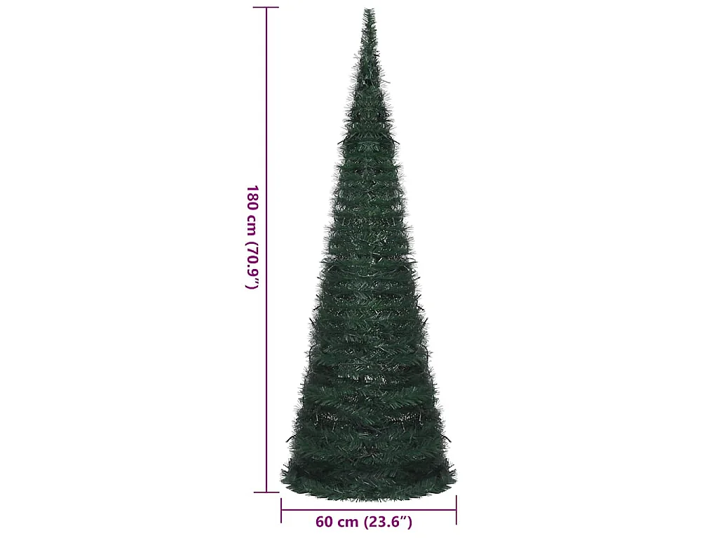 Árvore Natal pop-up artificial pré-iluminada 180 cm verde