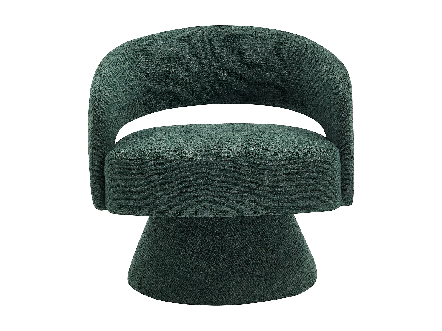 Fauteuil pivotant en tissu chenille vert sapin FEDOTE