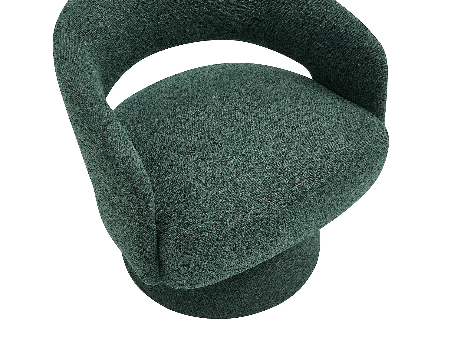 Fauteuil pivotant en tissu chenille vert sapin FEDOTE