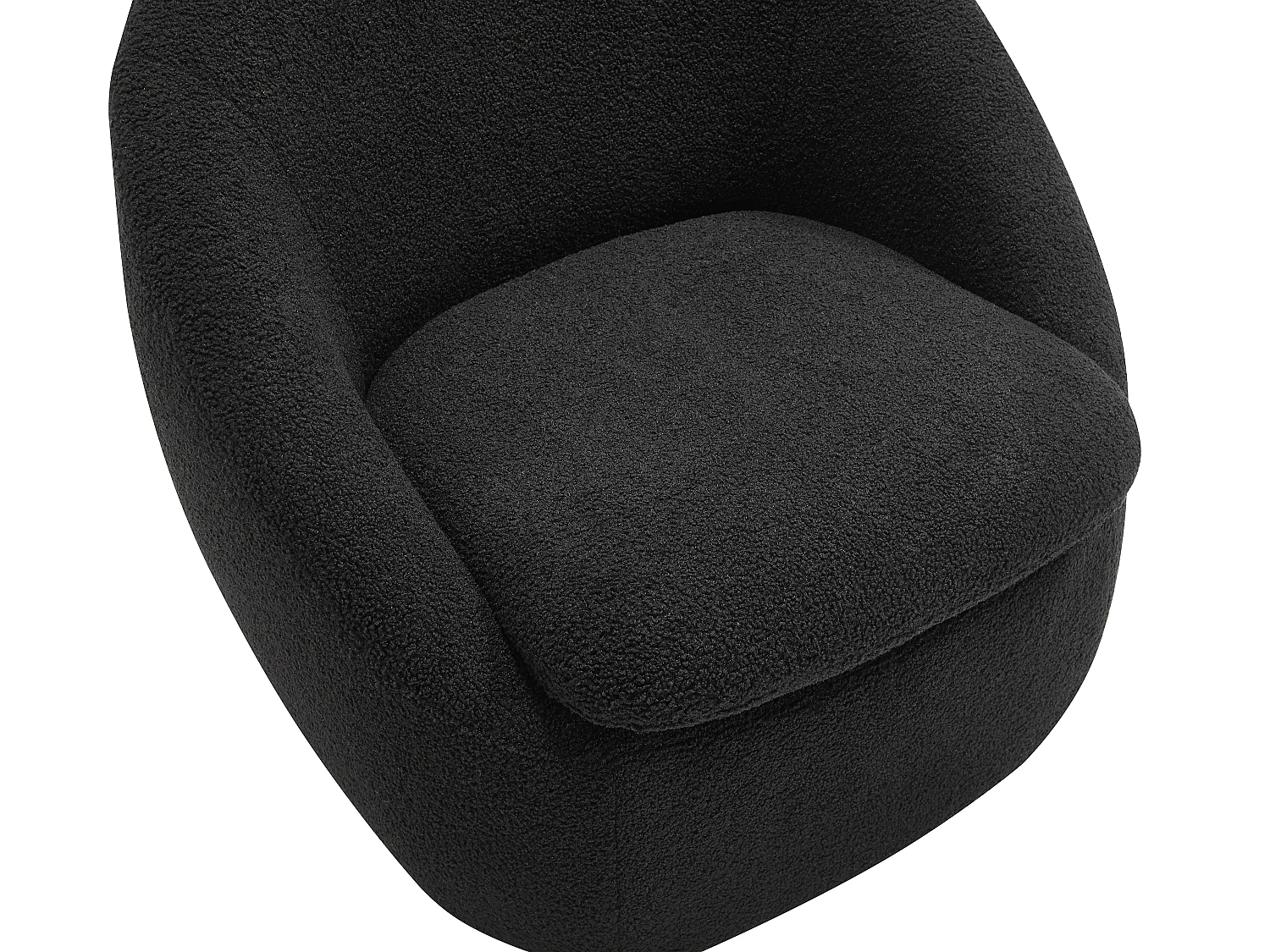Fauteuil pivotant en tissu bouclette noir NETALIO
