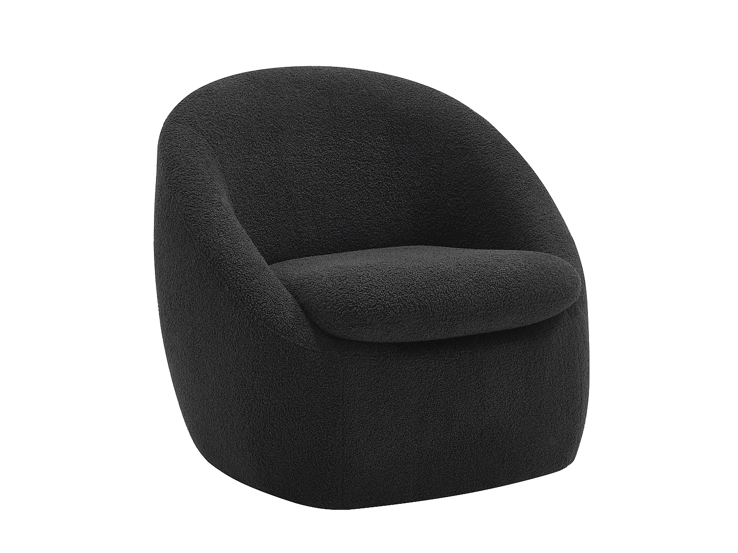 Fauteuil pivotant en tissu bouclette noir NETALIO