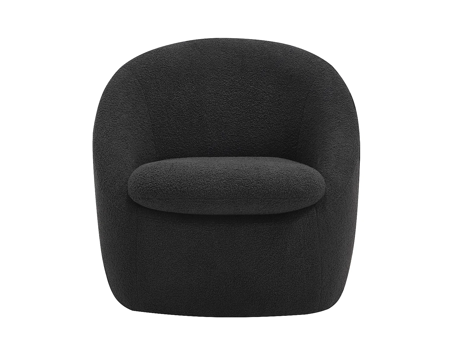 Fauteuil pivotant en tissu bouclette noir NETALIO