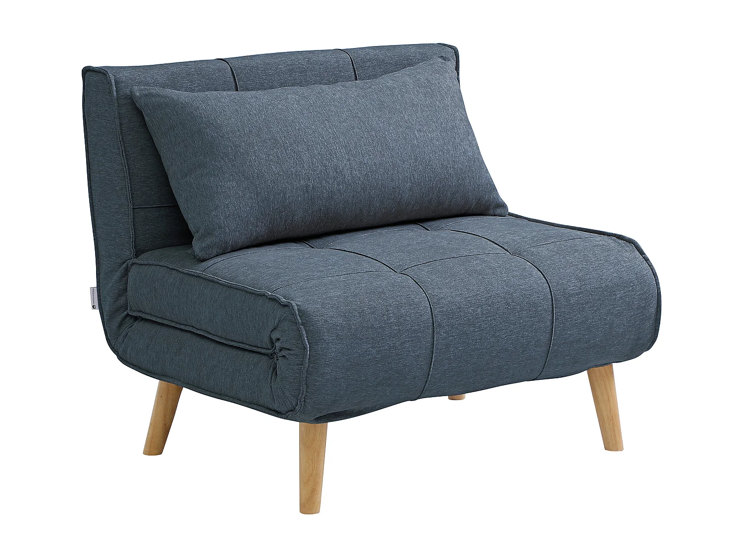 Fauteuil convertible 90 cm en tissu bleu CHILA