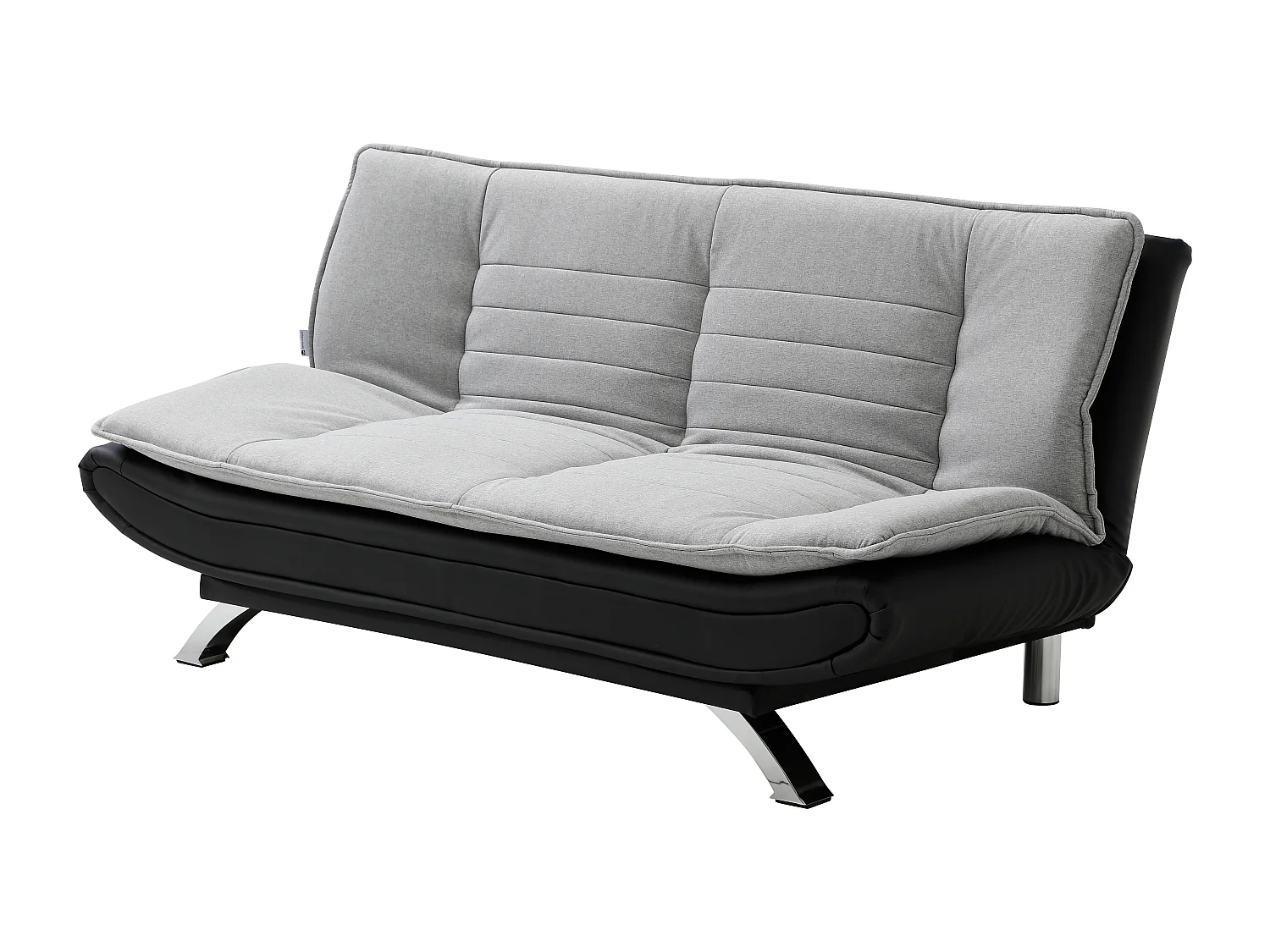 Canapé convertible clic-clac en tissu gris et noir DEMIDO