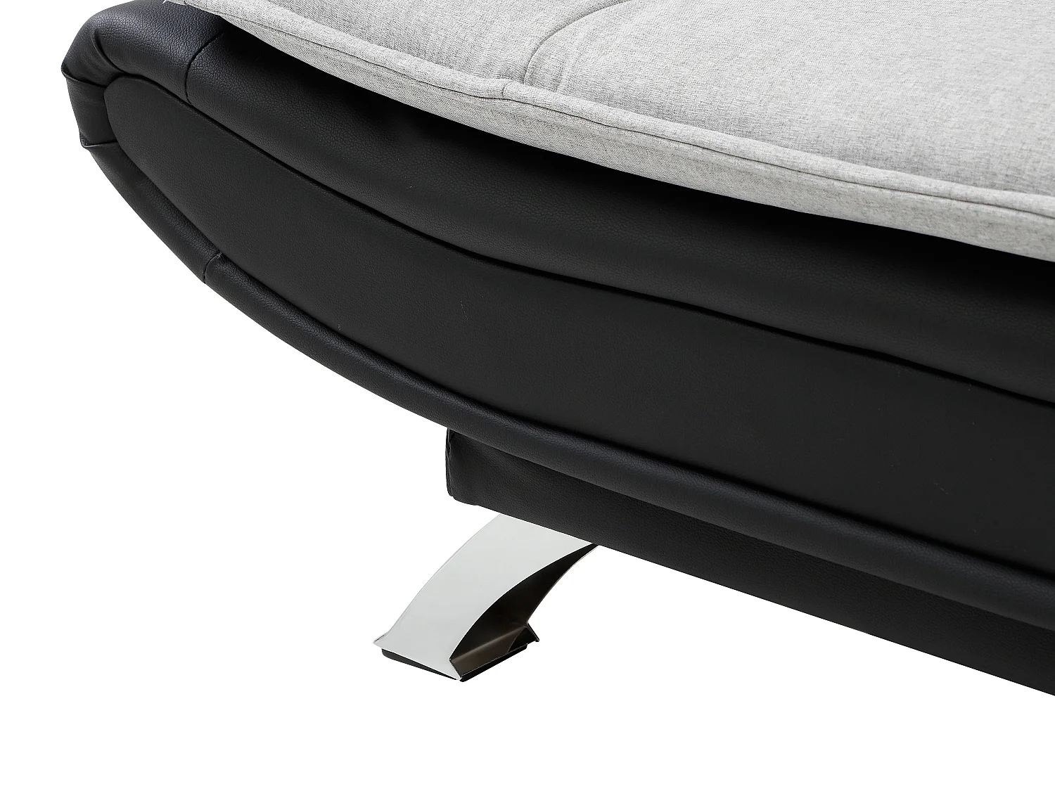 Canapé convertible clic-clac en tissu gris et noir DEMIDO
