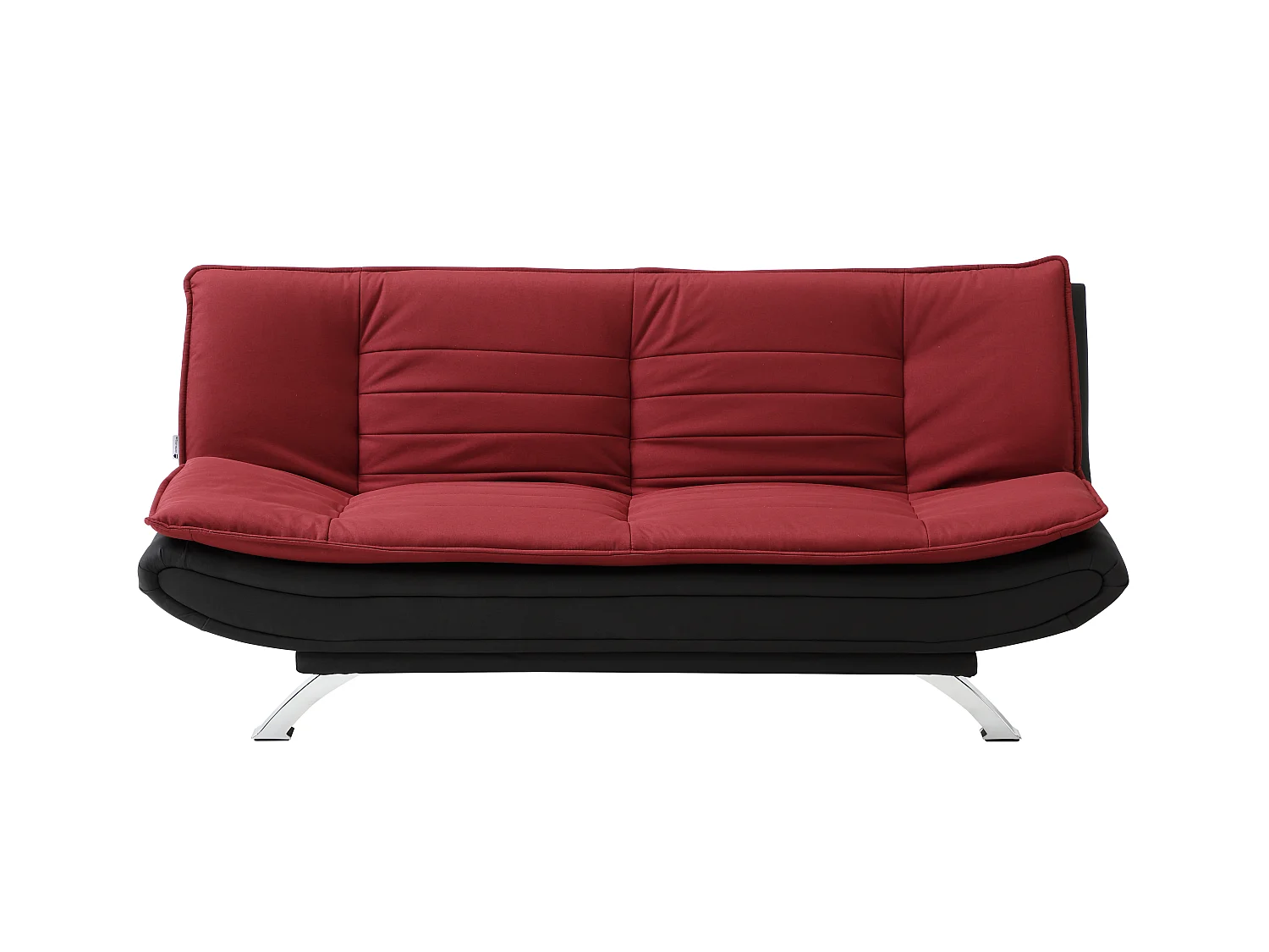 Canapé convertible clic-clac en tissu rouge et noir DEMIDO