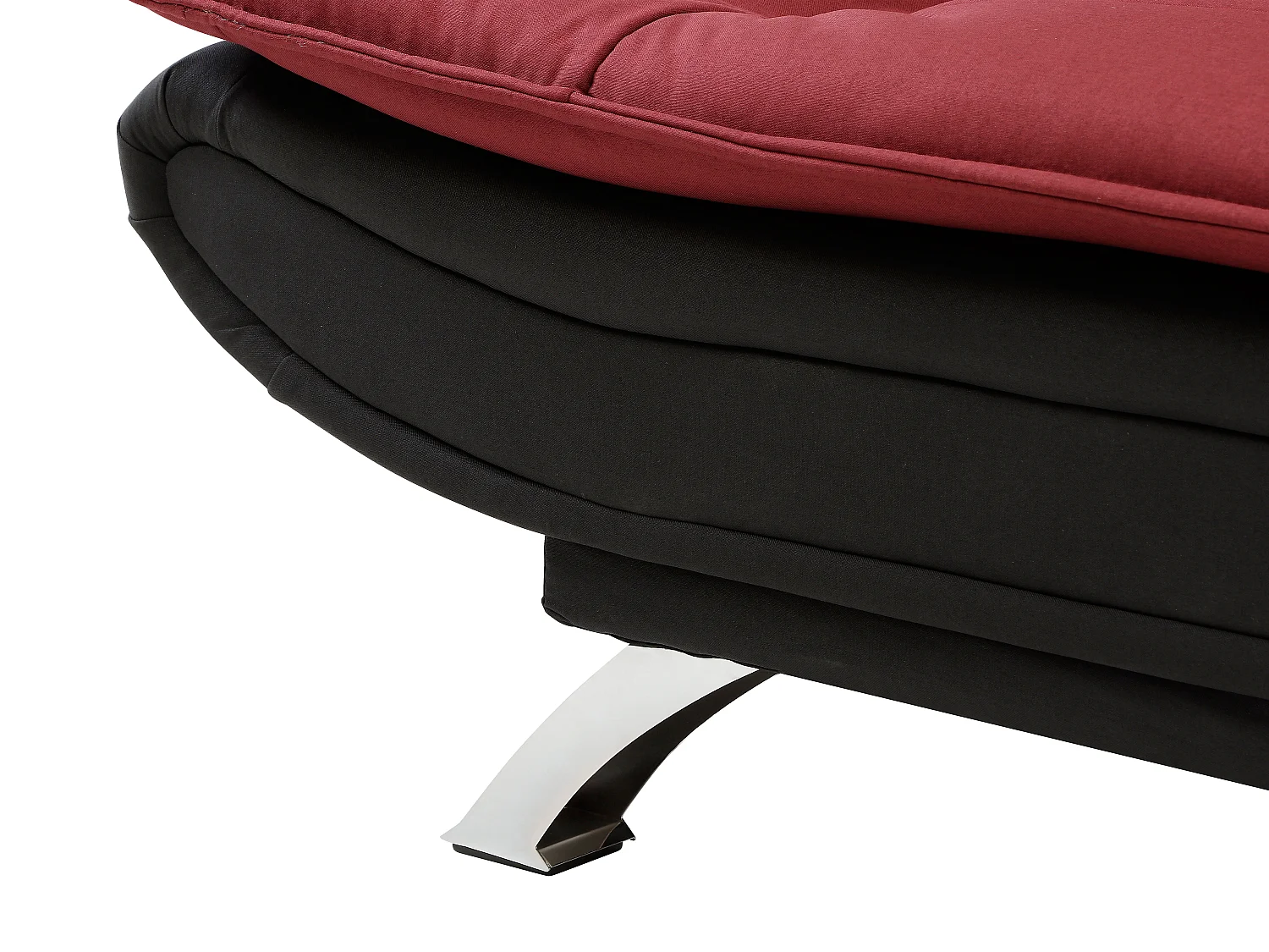 Canapé convertible clic-clac en tissu rouge et noir DEMIDO