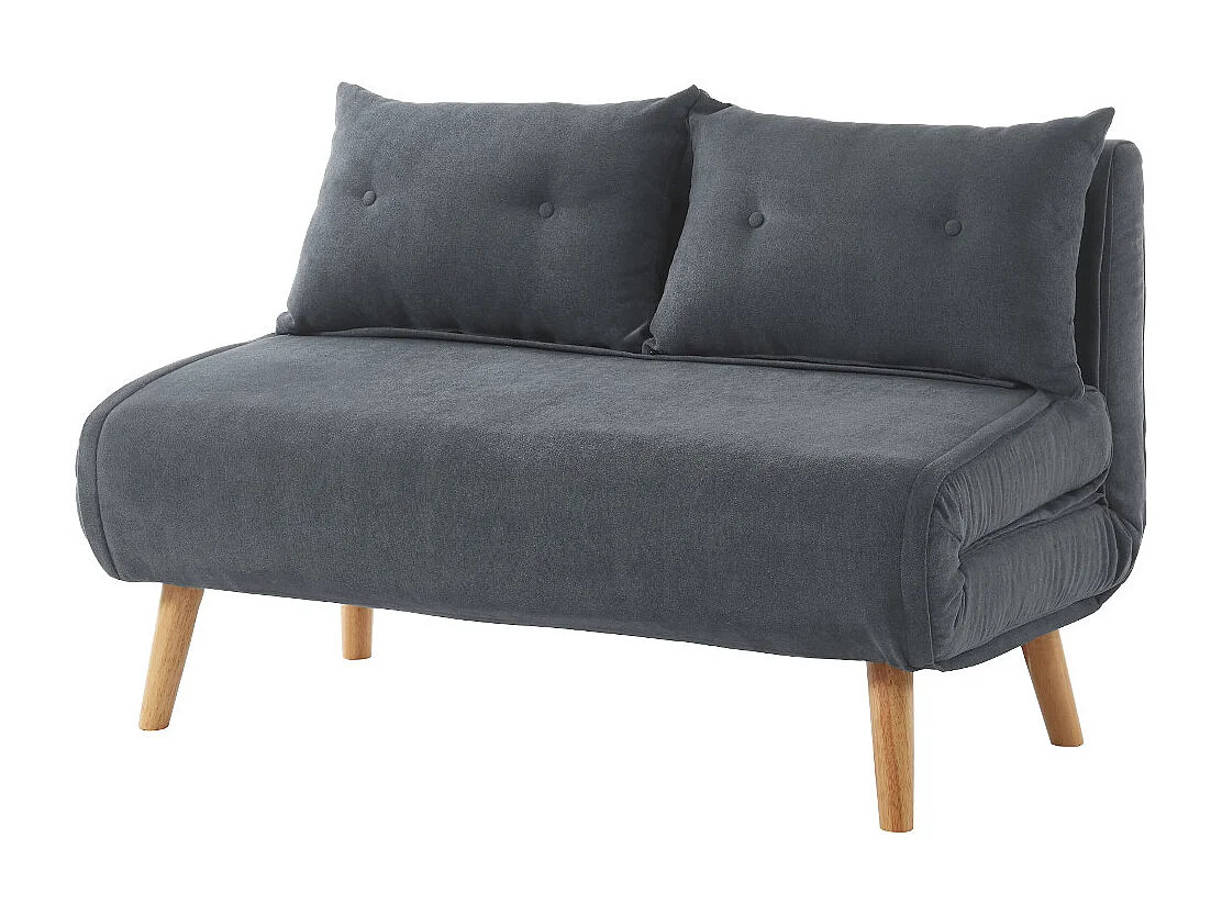 Canapé 2 places convertible en tissu gris VALERIO