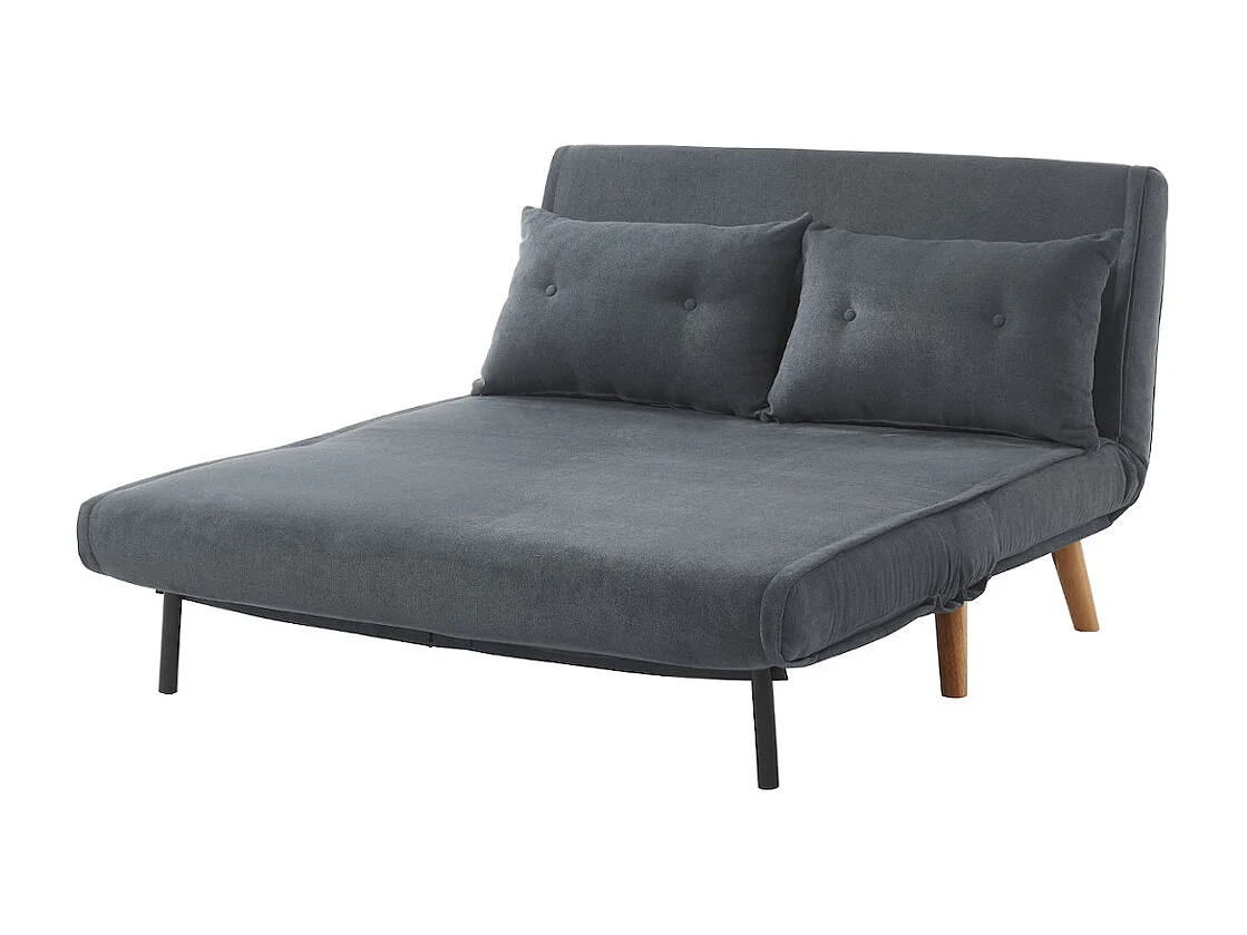 Canapé 2 places convertible en tissu gris VALERIO