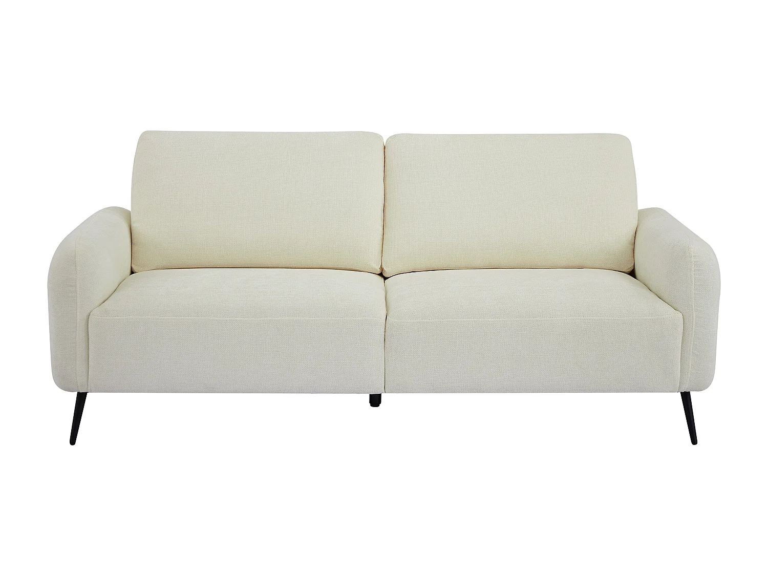 Canapé 3 places en tissu texturé blanc cassé LETROSA