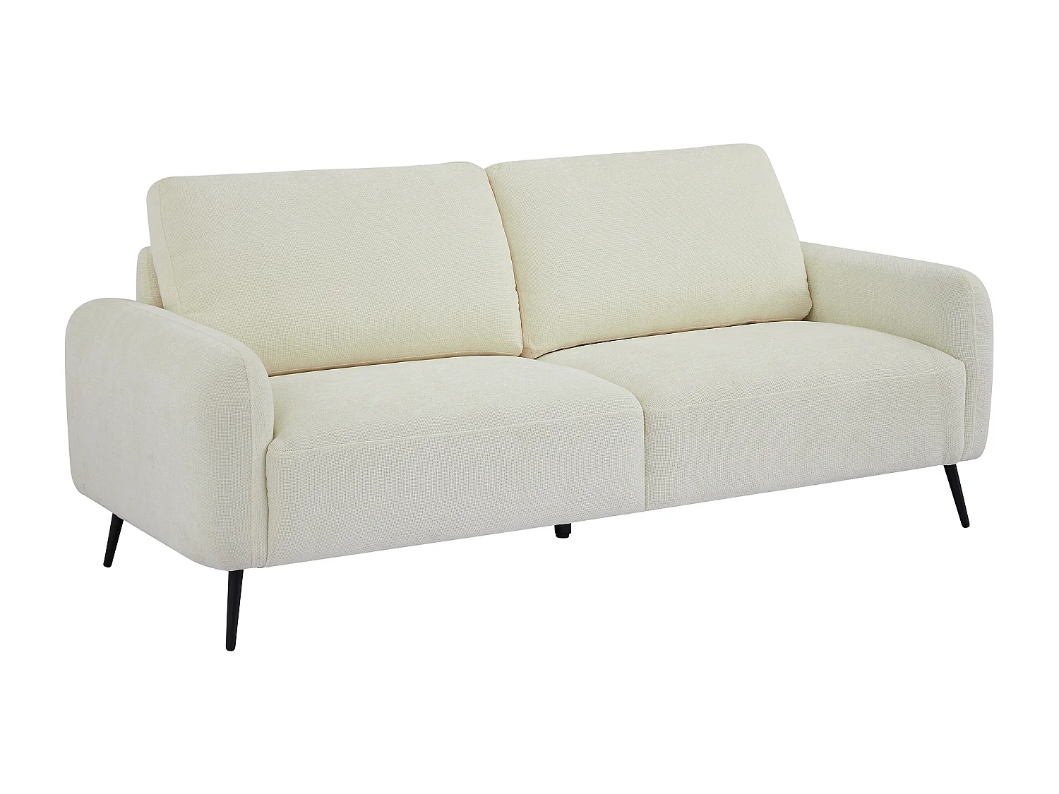 Canapé 3 places en tissu texturé blanc cassé LETROSA