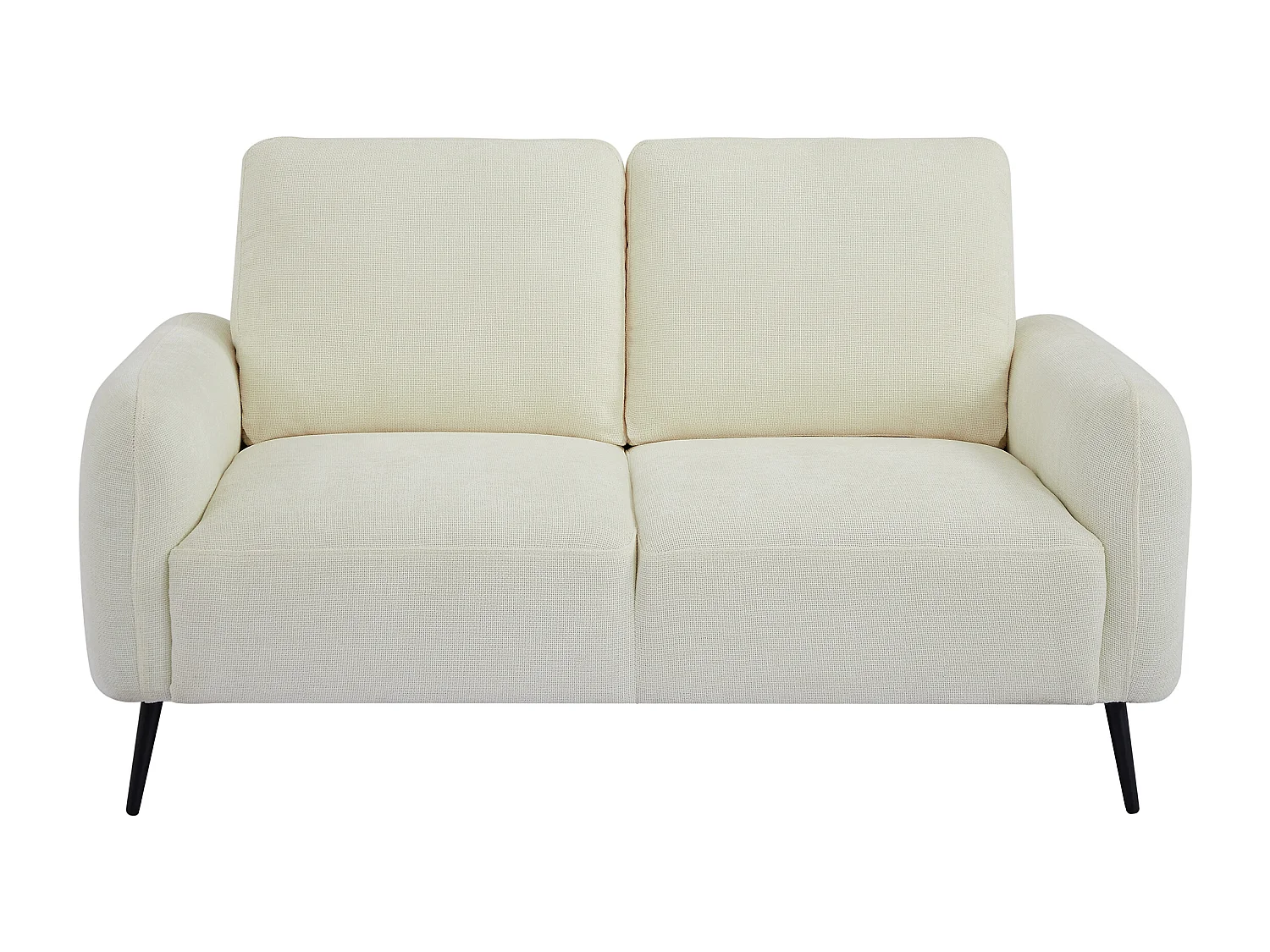 Canapé 2 places en tissu texturé blanc cassé LETROSA