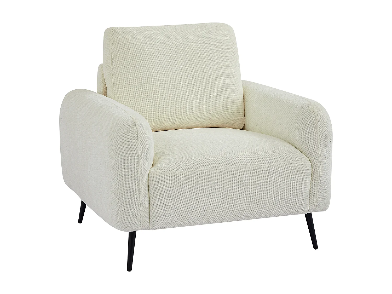 Fauteuil en tissu texturé blanc cassé LETROSA