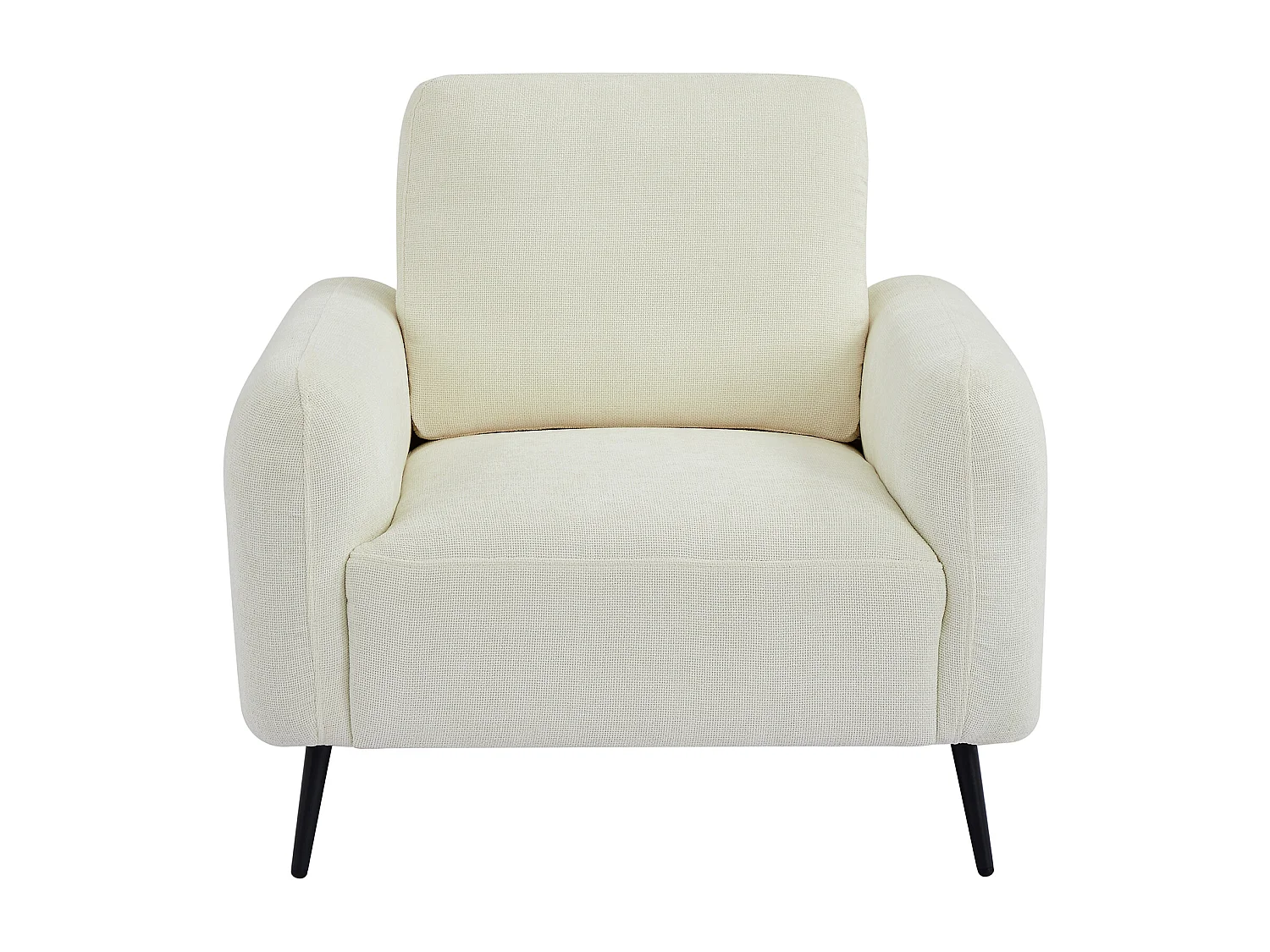 Fauteuil en tissu texturé blanc cassé LETROSA