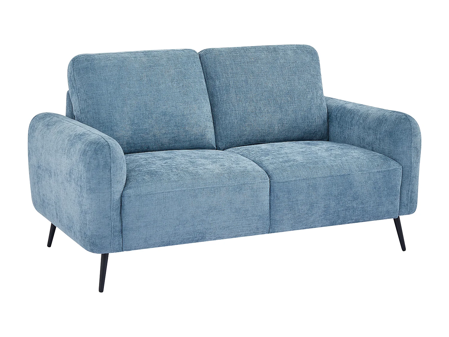 Canapé 2 places en tissu texturé bleu LETROSA