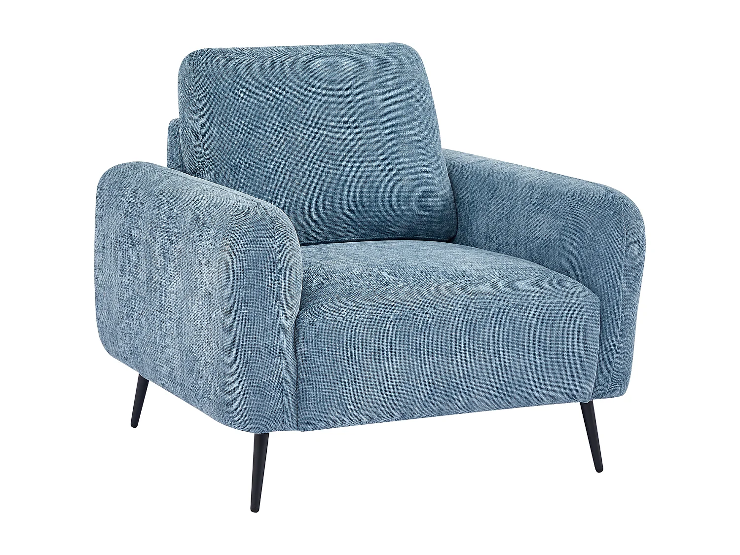 Fauteuil en tissu texturé bleu LETROSA