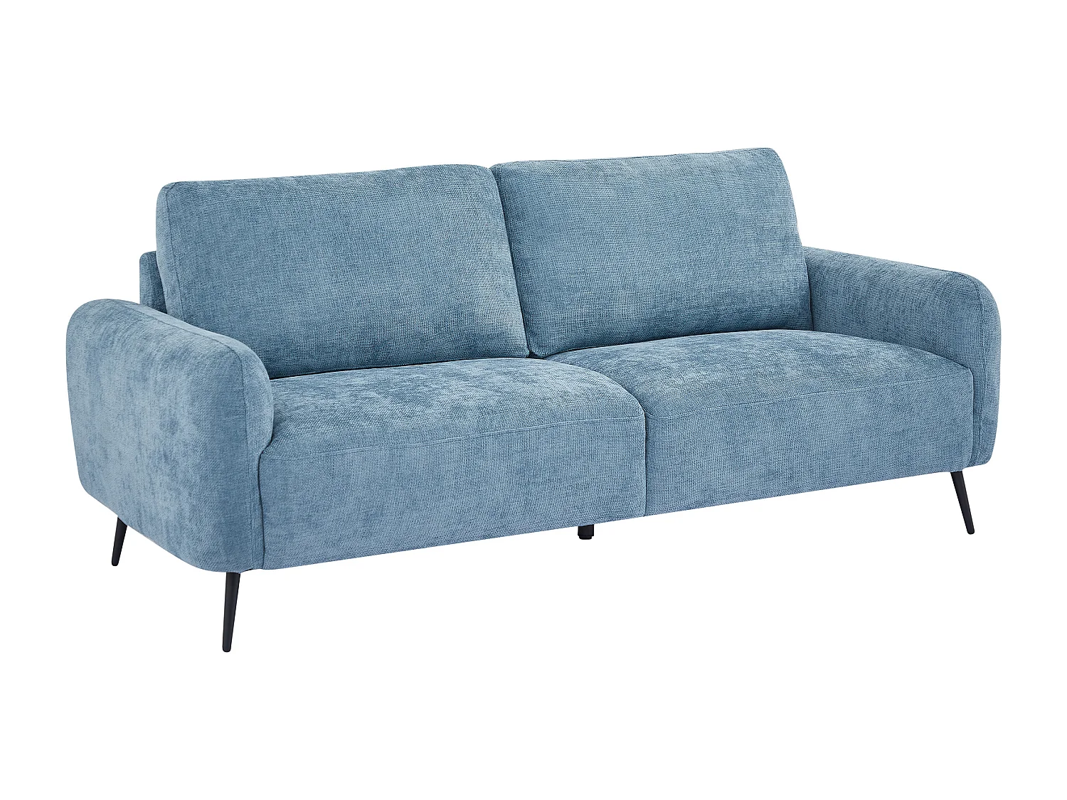 Canapé 3 places en tissu texturé bleu LETROSA