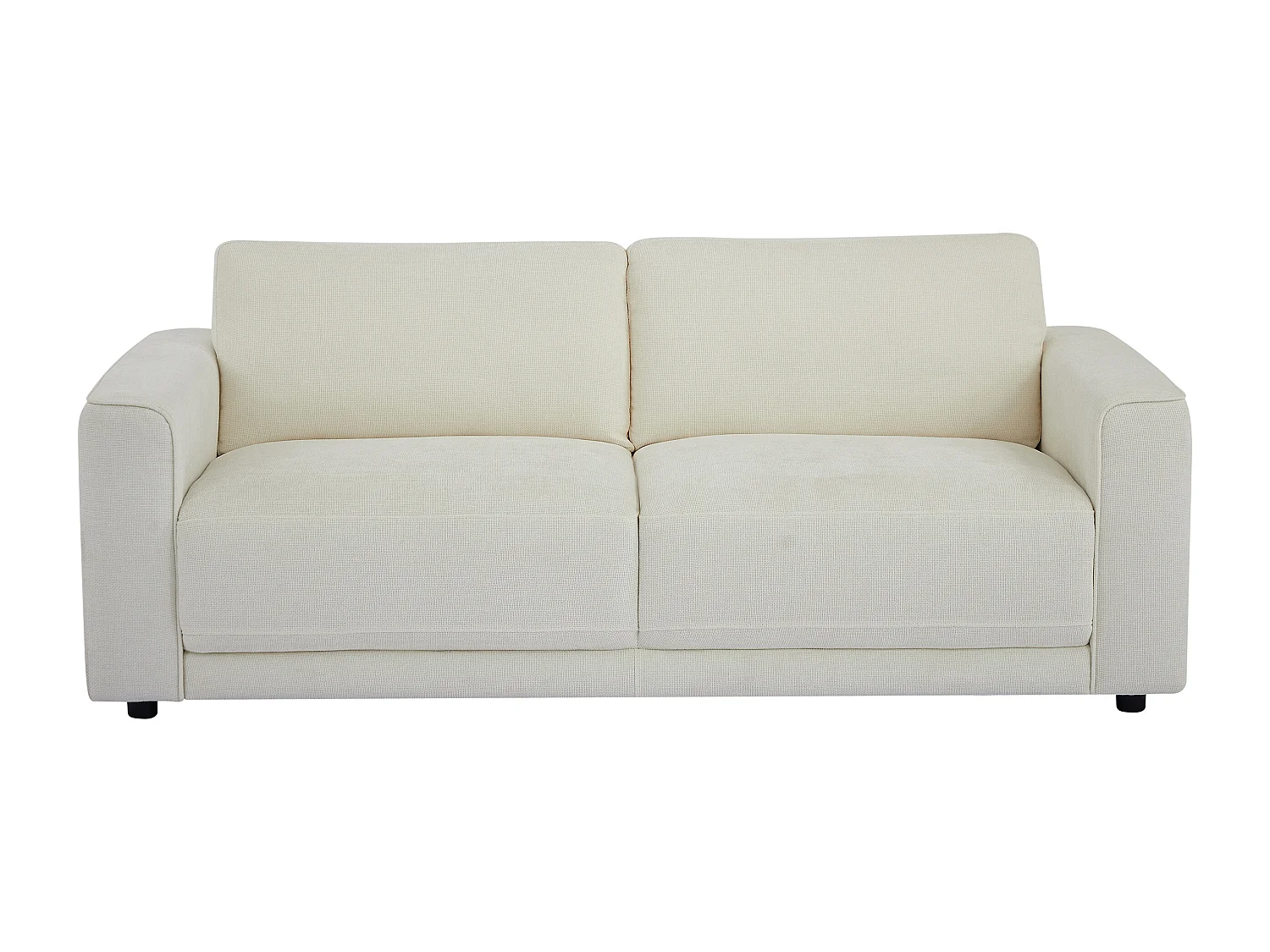 Canapé 3 places en tissu texturé blanc cassé NETUSO