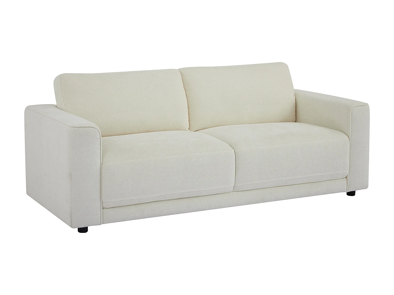 Canapé 3 places en tissu texturé blanc cassé NETUSO