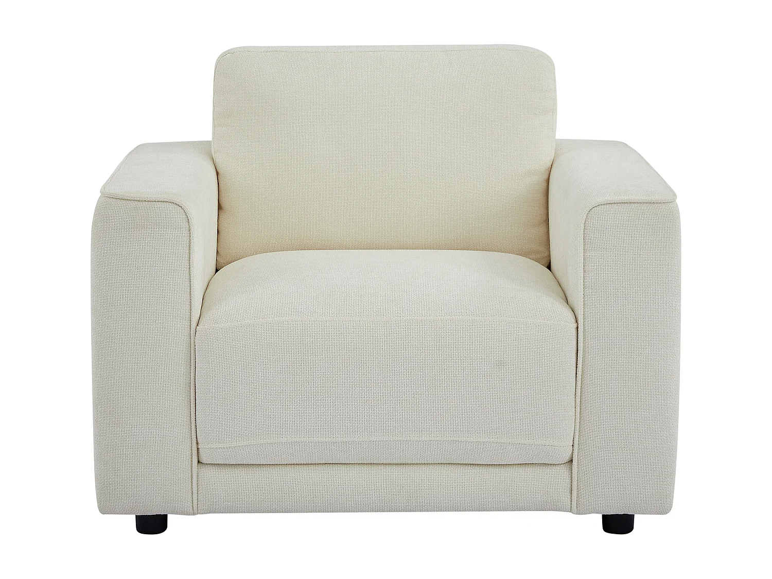 Fauteuil en tissu texturé blanc cassé NETUSO