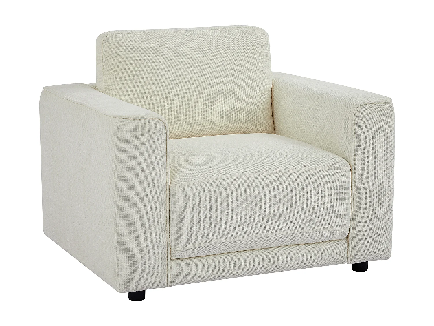 Fauteuil en tissu texturé blanc cassé NETUSO