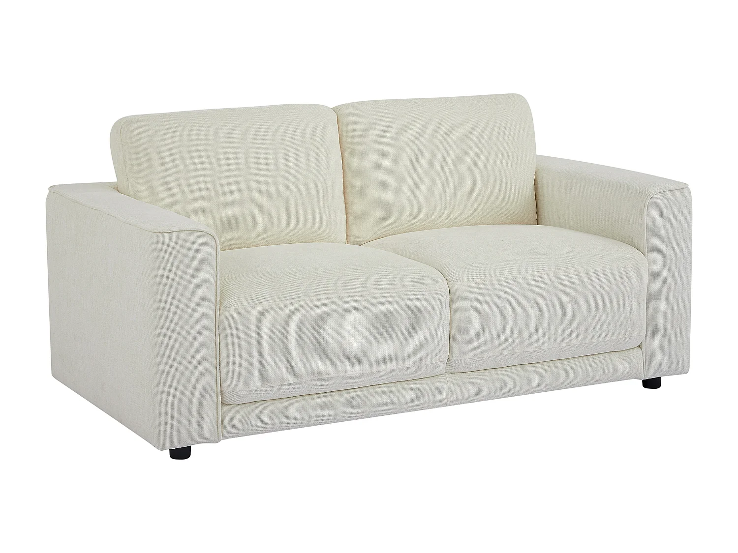 Canapé 2 places en tissu texturé blanc cassé NETUSO