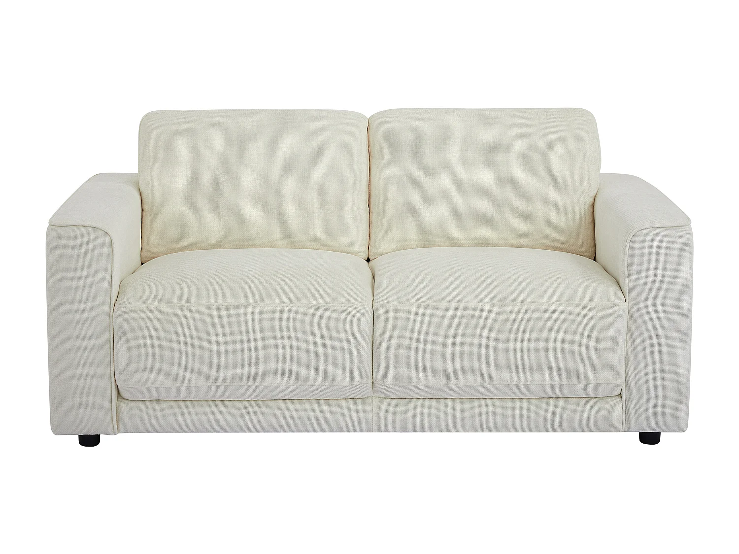 Canapé 2 places en tissu texturé blanc cassé NETUSO