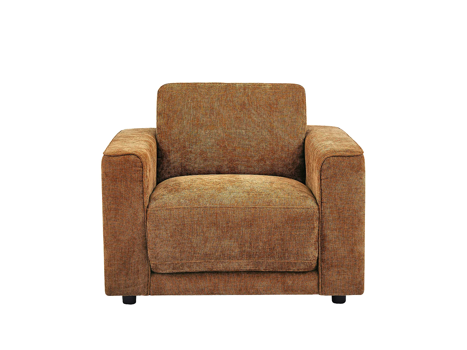 Fauteuil en tissu texturé terracotta NETUSO