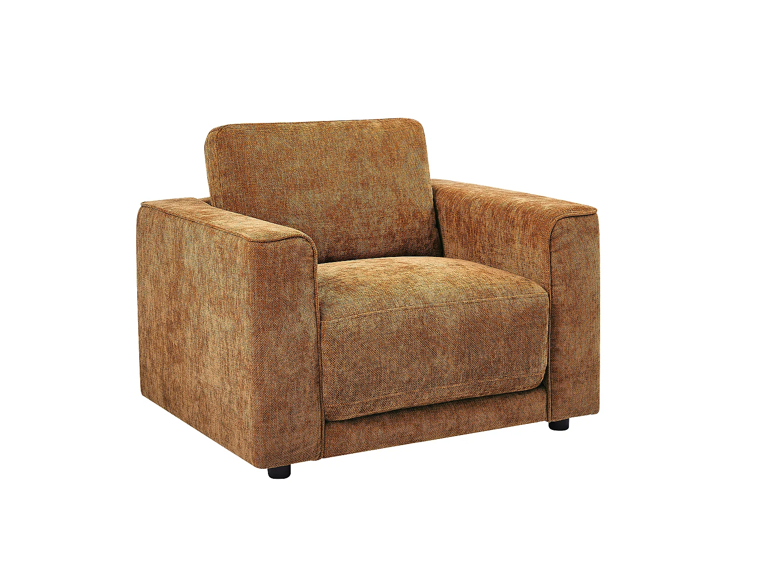 Fauteuil en tissu texturé terracotta NETUSO