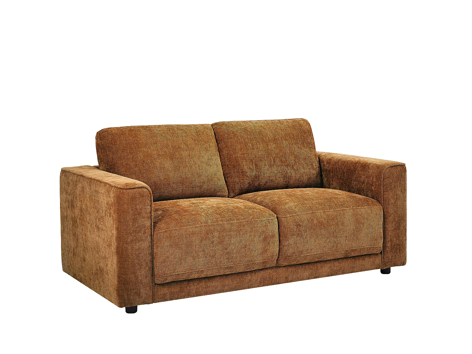 Canapé 2 places en tissu texturé terracotta NETUSO