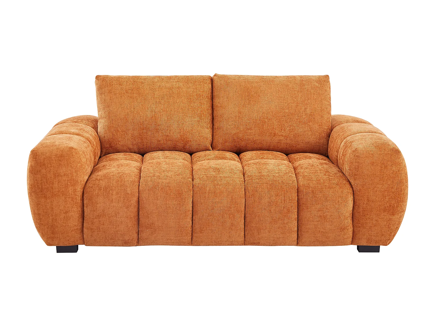 Canapé 3 places en tissu texturé terracotta BERENIA